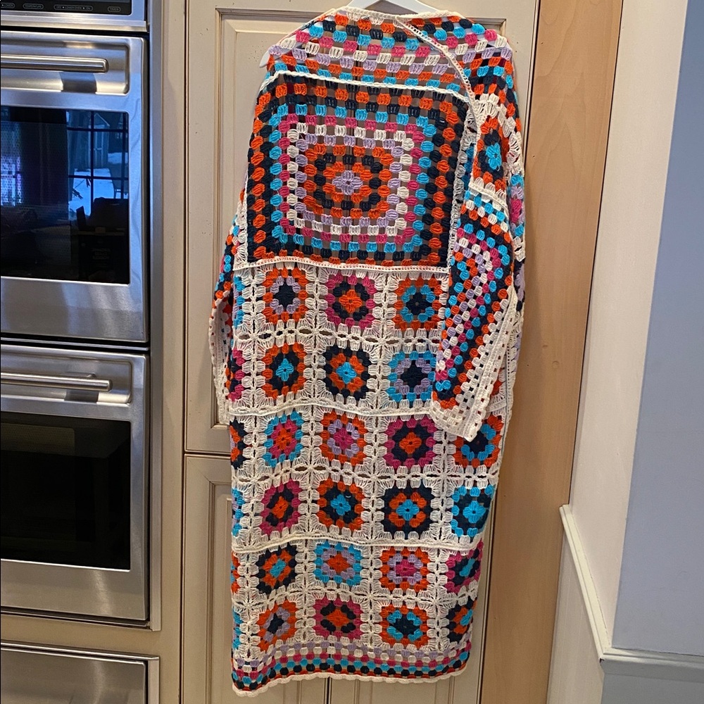 POL Multicolor granny Crochet patchwork Sweater c… - image 7